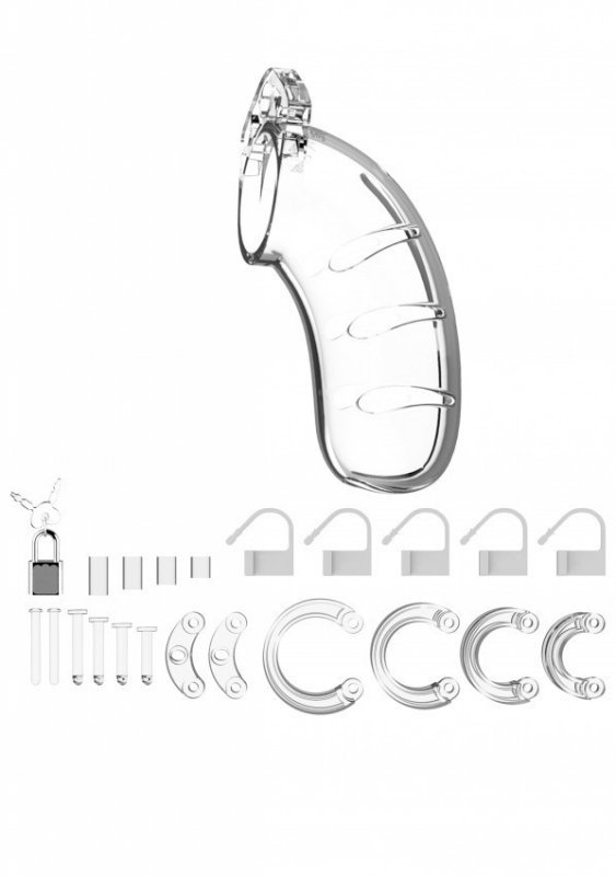 ManCage Model 03 Chastity 4.5'' Cock Cage - męski pas cnoty (przezroczysty)