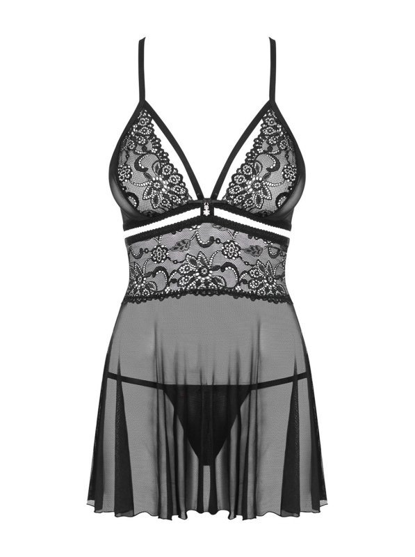 838-BAB-1 babydoll czarny S/M