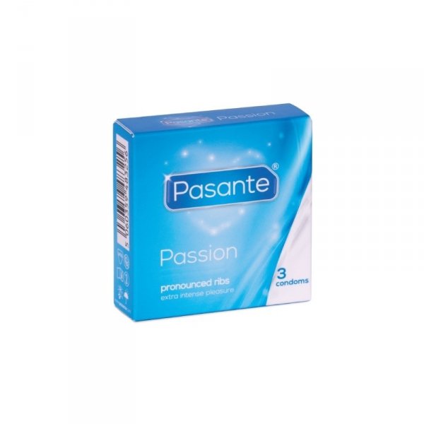 Pasante Passion - Prezerwatywy prążkowane (1op./3 szt.)