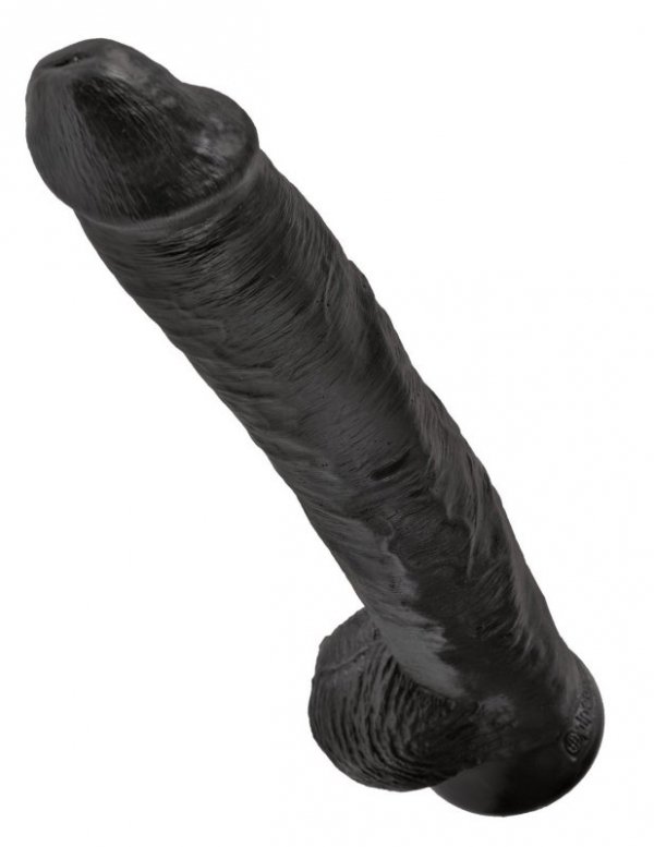 King Cock wielkie czarne dildo - 14'' Cock with Balls sztuczny penis (czarny)