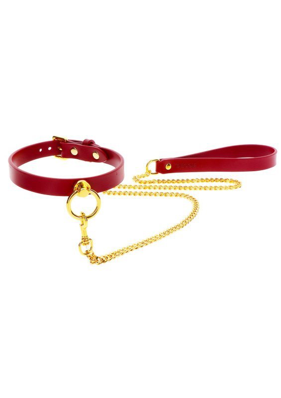 Taboom O-Ring Collar and Chain Leash Red - obroża ze smyczą (czerwony)