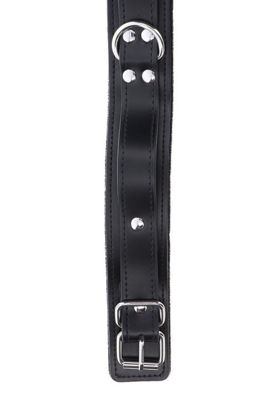 Czarna obroża z ekoskóry Taboom Heavy D-Ring Collar Black