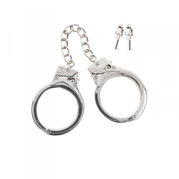 Taboom Silver Plated BDSM Handcuffs - metalowe kajdanki (srebrne)
