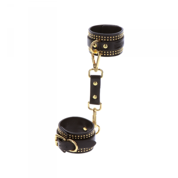 Taboom kajdanki na nadgarstki Vogue Studded Wrist Cuffs Set - wiązanie (czarny)