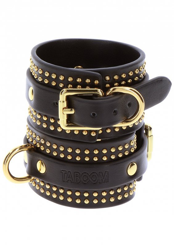 Taboom kajdanki na kostki Vogue Studded Ankle Cuffs Set - wiązanie (czarny)