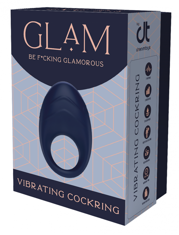 Dream Toys Vibrating Cockring - pierścień na penisa (granatowy)