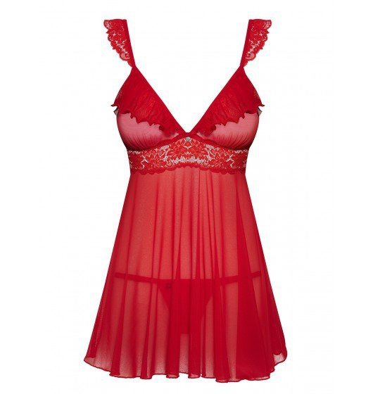 Obsessive 863-BAB-3 koszulka babydoll S/M (czerwony)