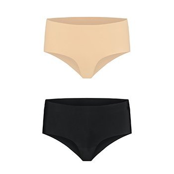 Bye Bra - Invisible High Brief Nude + Black XL - figi (cielisty/czarny)