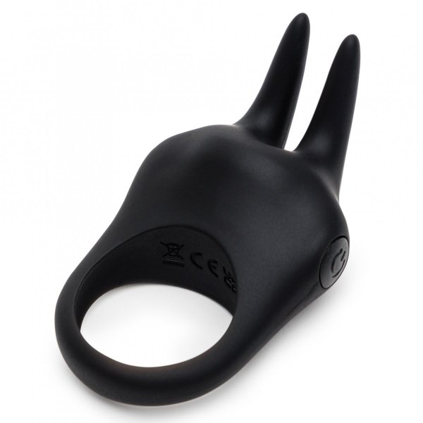 Fifty Shades of Grey Sensation Vibrating Rabbit Love ring - wibrujący pierścień na penisa (czarny)