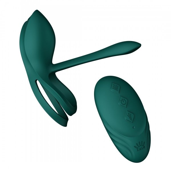 Zalo Bayek Wearable Massager Turquoise Green - wibrujący pierścień na penisa (czarny)
