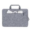 Etui na laptop 13,3 RIVACASE Anvik, jasny szare, z uchwytem, z materiału wodoodpornego, pluszowe wnętrze, tylna kieszeń na