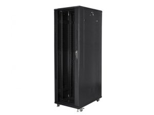 Szafa jednosekcyjna, zamykana na zamek Lanberg FF01-8042-12B (42U; 19''; 2050mm / 800mm / 1000 mm; stojąca; Pełne, Szk
