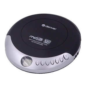 Discman z funkcją automatycznego wznawiania i anti-shock czarno-srebrny