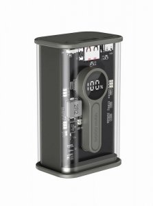 GEMBIRD POWERBANK 9000 MAH TRANSPARENTNY, SZYBKIE ŁADOWANIE QC3.0, 9000 MAH, CZARNY