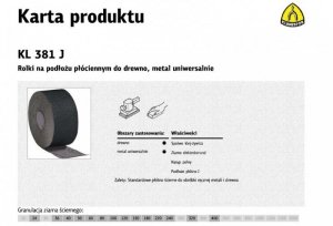 KLINGSPOR ROLKA NA PODŁOŻU PŁÓCIENNYM KL381J 200mm gr. 40  (30mb)