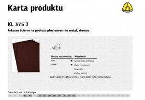 K.PŁÓTNO ARK. P 180   KL375J  /50szt.