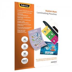 LAMINATOR POUCH STYLISH MATT A3 80 25PCS 5602201 FELLOWES