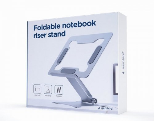 GEMBIRD SKŁADANA PODSTAWKA POD NOTEBOOKA 15,6&quot; SREBRNA
