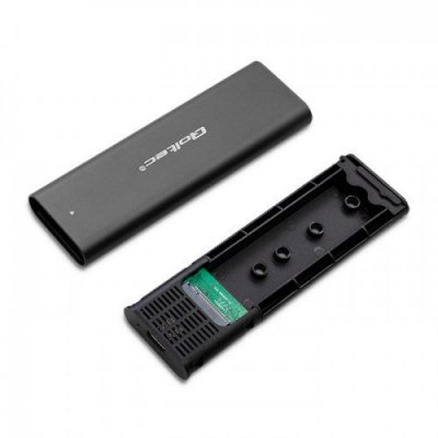QOLTEC OBUDOWA DO DYSKÓW KIESZEŃ M.2 SATA SSD | NVME | USB TYP C