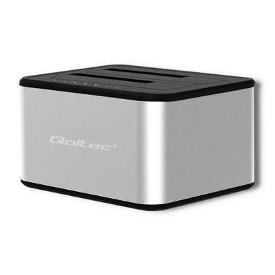 QOLTEC STACJA DOKUJĄCA DYSKÓW 2XHDD/SSD 2.5&quot;/3.5&quot; SATA | USB 3.0 | KLONOWANIE