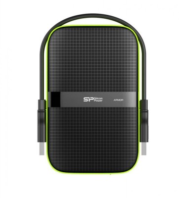 Dysk zewnętrzny HDD Silicon Power Armor A60 (4TB; 2.5&quot;; USB 3.2; 5400 obr/min; Green-Black; SP040TBPHDA60S3K)