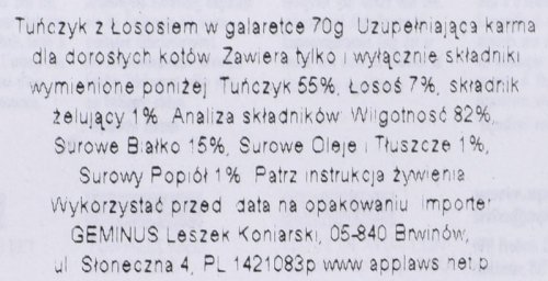 APPLAWS CAT Tuńczyk z Łososiem w galaretce - karma dla kota w saszetce - 70g