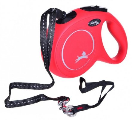 Smycz flexi automatyczna New Classic M linka 8 m - dla psa do 20 kg, kolor czerwony