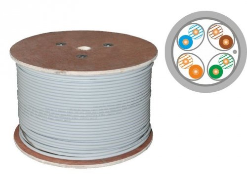 Alantec Kabel F/FTP kat.6A, sieciowy, LSOH, Dca 4x2x23 AWG, 10Gb/s, 700 MHz, 500m (KIFF6ALSOH500D)