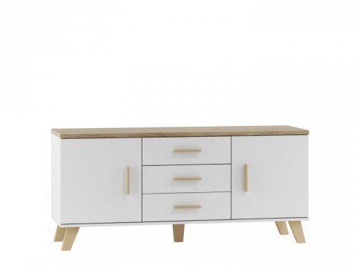 Komoda LOTTA 150 2D3S biały+ dąb sonoma