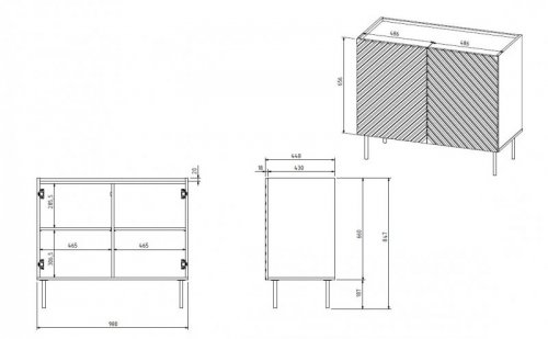 Komoda 2D ONDA 98x45xH85 zieleń