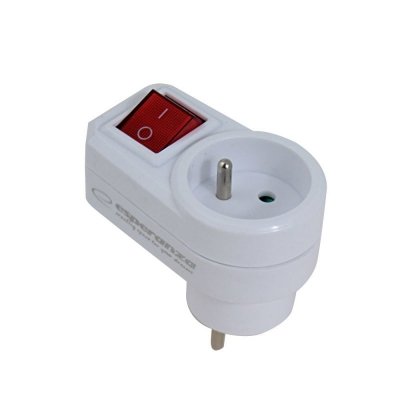 ESPERANZA ROZGAŁĘŹNIK/ADAPTER ELEKTR. 1 GN. WŁ. BIAŁY ELK301W