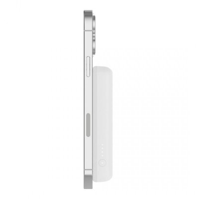 Powerbank bezprzewodowy Belkin BoostCharge Magnetic Wireless Power Bank 5K + Stand MagSafe Compatible 5000mAh 7,5W White