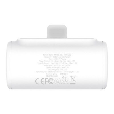 Powerbank Baseus Compact IP 5000mAh 20W USB-C/Lightning (biały)