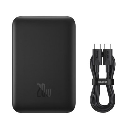 Powerbank Baseus Magnetic Mini Air Wireless 10000mAh 20W+kabel USB C-USB C (czarny)