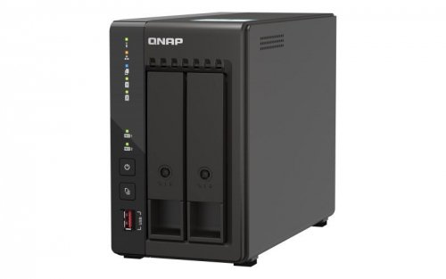 Qnap TS-253E-8G, Tower, 2 x 2.5&quot;/3.5&quot; SATA, Intel Celeron J6412 4C/4T, 8 GB DDR4 onboard not expandable, 2 x 2.5GbE, E