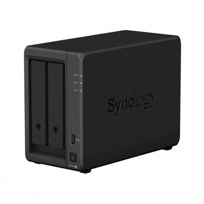NAS Synology DS723+; Tower; 2x (3.5&quot; SATA HDD); AMD Ryzen R1600;,2GB DDR4 ECC (max. 32GB), 2x 1GbE RJ-45