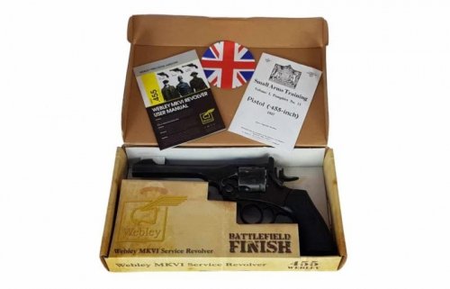 Rewolwer WEBLEY MKVI .455 Police kal.4,5 mm Diabolo łuski 6-strzał. lufa 4&quot; CO2 Black Ekp do17J