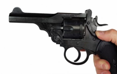 Rewolwer WEBLEY MKVI .455 Police kal.5,5 mm Diabolo łuski 6-strzał. lufa 4&quot; CO2 Battlefield Ekp do17J