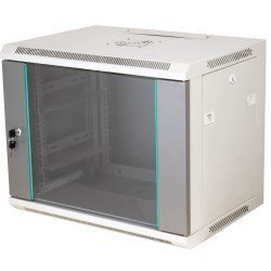 Q-LANTEC Szafa rack wisząca 19&quot; 15U 600x450, drzwi szklane, kolor szary