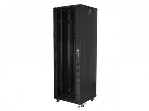 Szafy jednosekcyjna, zamykana na zamek Lanberg FF01-6637-12B (37U; 19&#039;&#039; / 600mm / 600 mm; stojąca; Pełne, Szklane; 800
