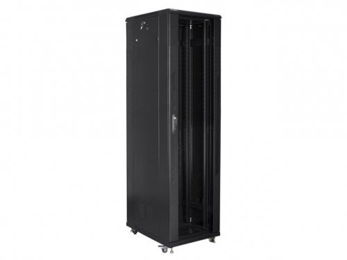 Szafa jednosekcyjna Lanberg FF01-8837-12B (37U; 19&#039;&#039;; 1833 mm / 800mm / 800 mm; stojąca; Pełne, Szklane; 800 kg; kolor