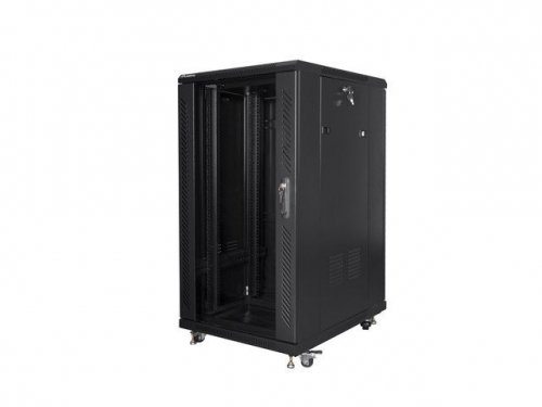 Szafa rack Lanberg FF01-6822-12B (22U; 19&#039;&#039;; 1160 mm / 600mm / 800 mm; stojąca; Szklane; 800 kg; kolor czarny)