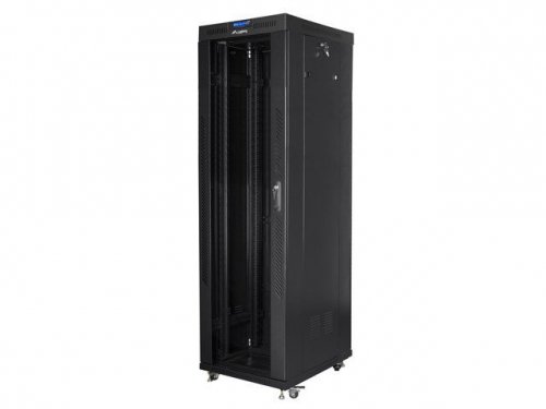 LANBERG SZAFA STOJĄCA RACK 19&quot; 42U 600X800 DRZWI SZKLANE LCD CZARNA FF01-6842-12BL (FLAT PACK)