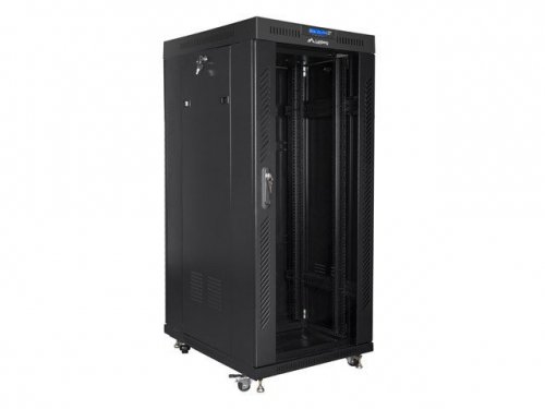 LANBERG SZAFA STOJĄCA RACK 19&quot; 22U 800X800 DRZWI SZKLANE LCD CZARNA FF01-8822-12BL (FLAT PACK)