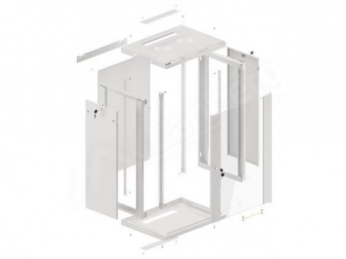 Szafa rack Lanberg WF01-6418-10S (18U; 901mm / 600mm / 450 mm; wisząca; Szklane; 19&#039;&#039;; kolor szary)
