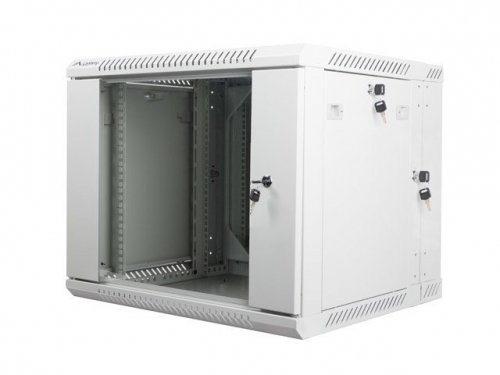 Szafa rack Lanberg WF02-6609-10S (9U; 502mm / 600mm / 600 mm; wisząca; Szklane; 19&#039;&#039;; kolor szary)