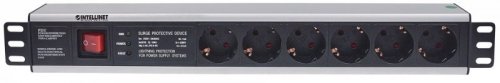 Intellinet 713962 rozdzielacz zasilania PDU 6 x gniazdo sieciowe 1.5U Czarny