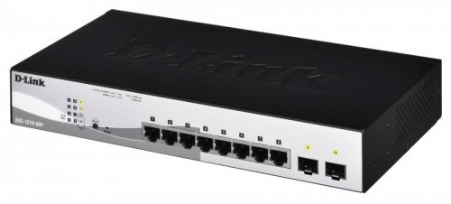 D-Link DGS-1210-08P Zarządzany L2 Gigabit Ethernet (10/100/1000) Obsługa PoE Czarny