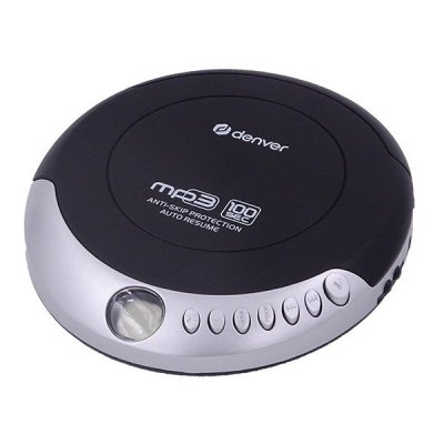 Discman z funkcją automatycznego wznawiania i anti-shock czarno-srebrny