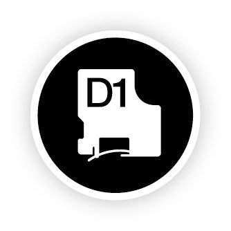 TAŚMA DYMO D1-12MM X 5,5M POLIESTROWA TRWAŁA CZARNY/BIAŁY
